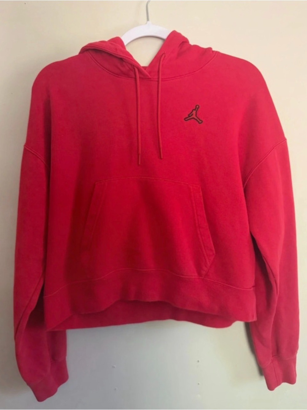 Jordan Women's Red Cropped Pullover Hoodie
